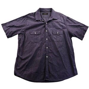 Tasso Elba Mens Shirt Size XXL Purple Textured Short-Sleeve Button Up Casual
